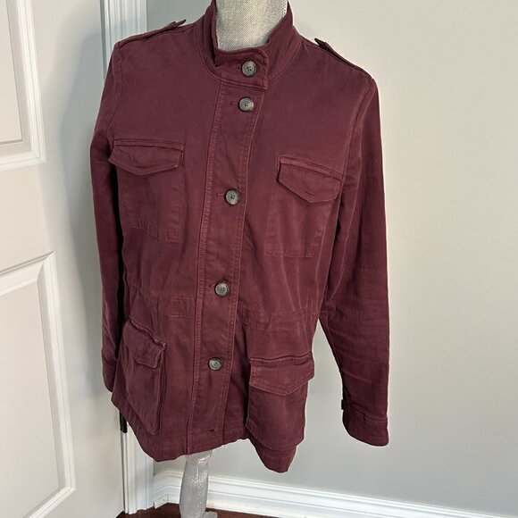Lucky Brand Maroon Utility Jacket Size M EUC - Picture 2 of 3